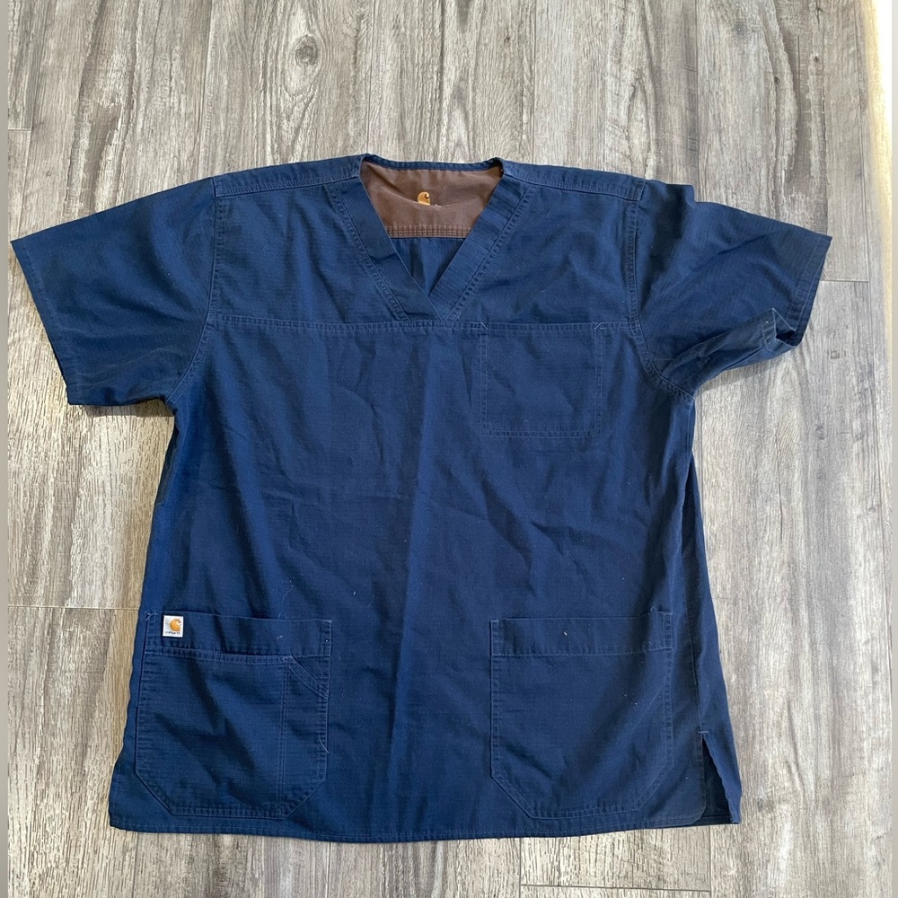Carhartt Men's Navy Size Large Scrub Top
